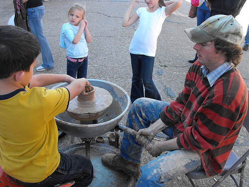 Oklahoma artists gathered at a community art event